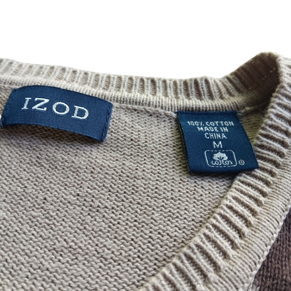🥸IZOD MEN'S SIZE MEDIUM 100% LLCOTTON V-NECK SWEATER. - Picture 2 of 4